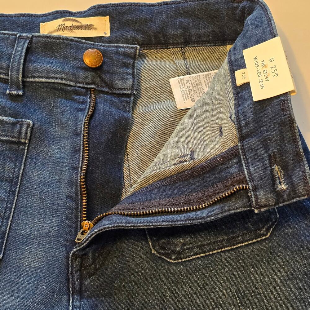 Madewell Jeans Womens Size 25T Blue The Tall Emmy Wide Leg High Rise Stretch NWT - Picture 8 of 14